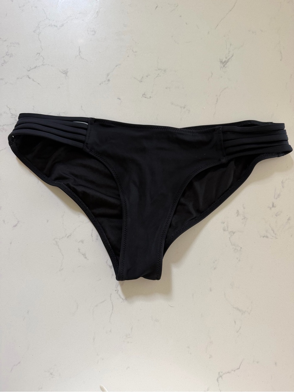 Victoria's Secret Black Bikini Bottom with Triple-Strap Detail